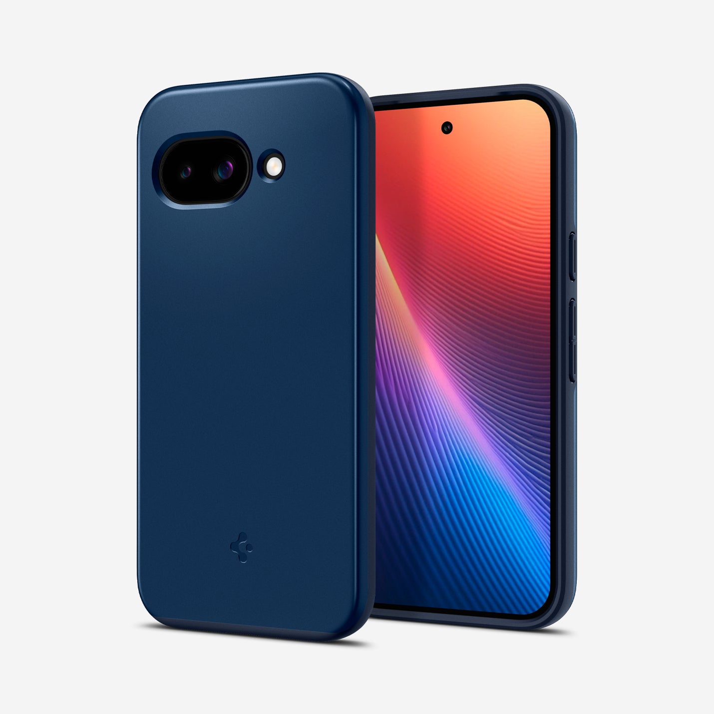 ACS09038 - Pixel 9a Case Thin Fit (MagFit) in Navy Blue showing the back, partial front and sides