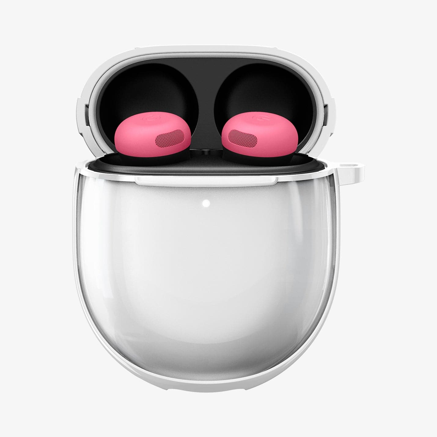 ACS05134 - Pixel Buds Pro 2 Case Ultra Hybrid in Jet White showing the front, top open