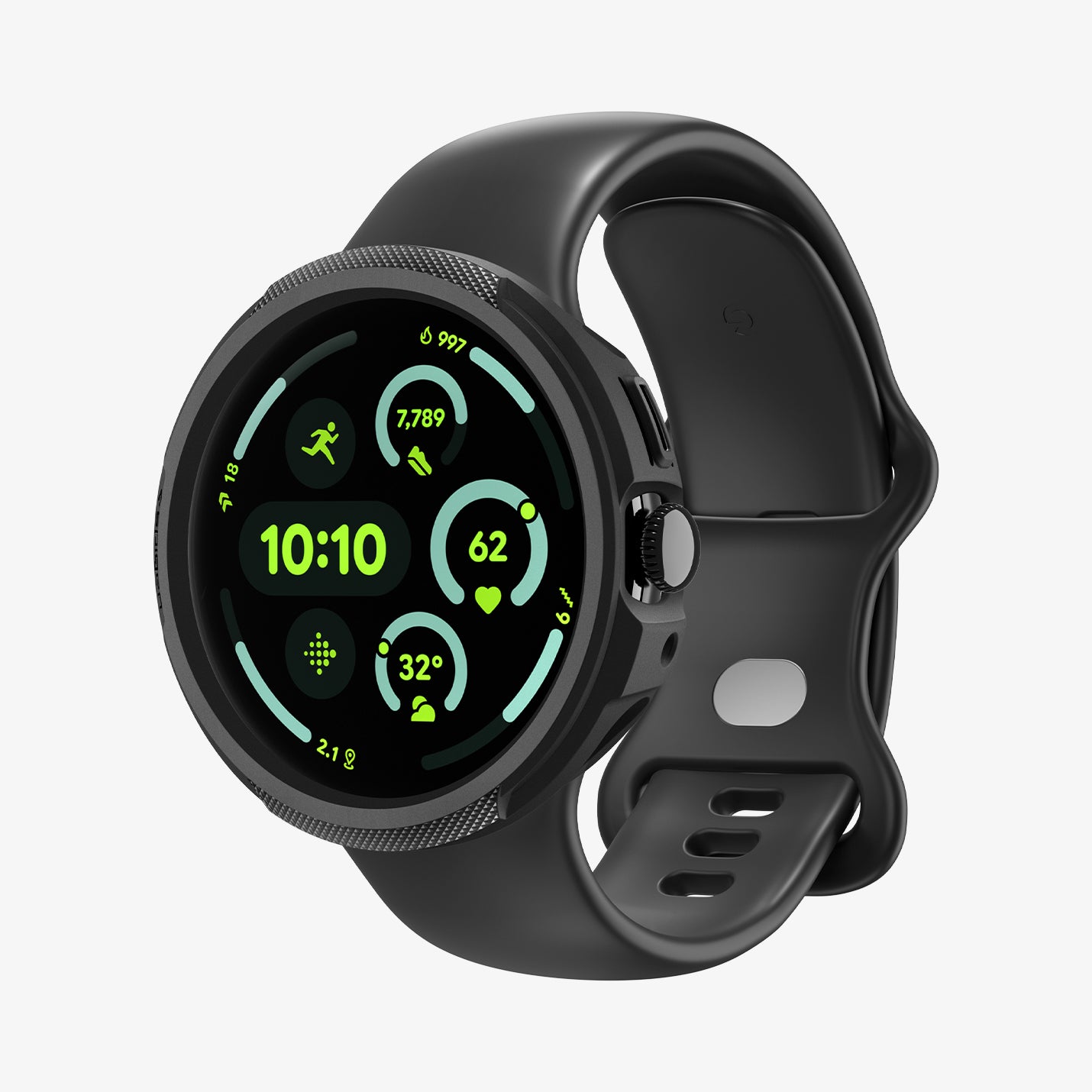ACS09488 - GWdde Case Liquid Air in black showing the front and partial inside of band