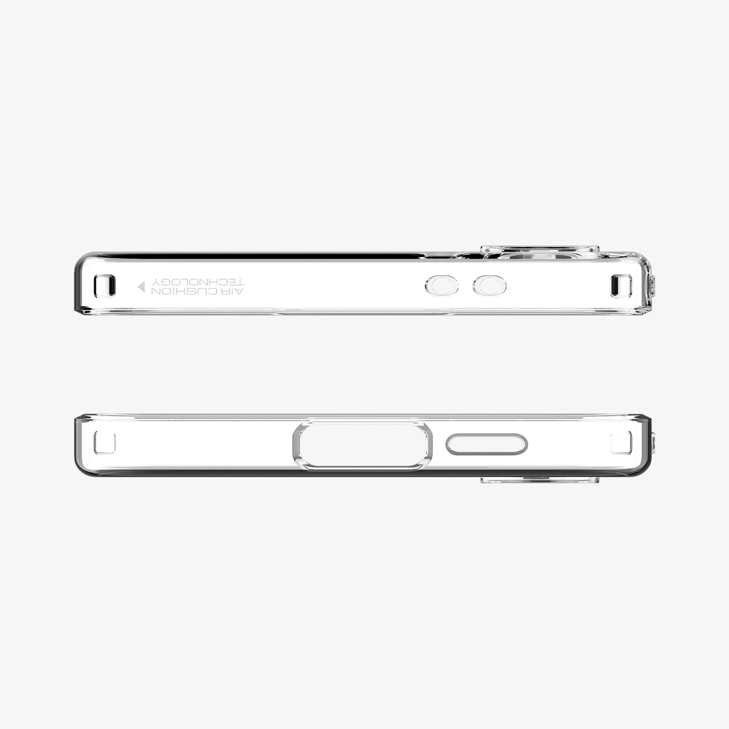 ACS08616 - Galaxy S24 FE Case Liquid Crystal in Crystal Clear showing the top and bottom