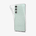 ACS08617 - Galaxy S24 FE Case Liquid Crystal Glitter in Crystal Quartz showing the back, partially peeled off from the device
