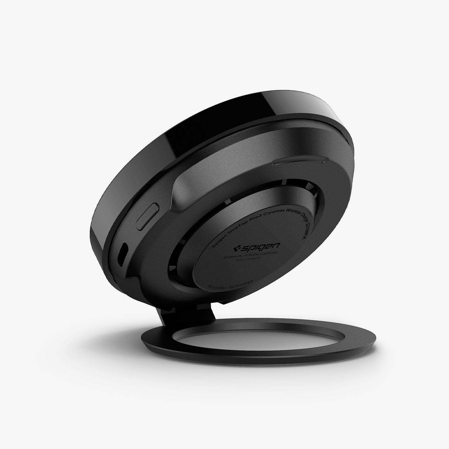 ACH07977 - OneTap Phone Kickstand S310WCK (MagFit) in Black showing the back, partial side and bottom