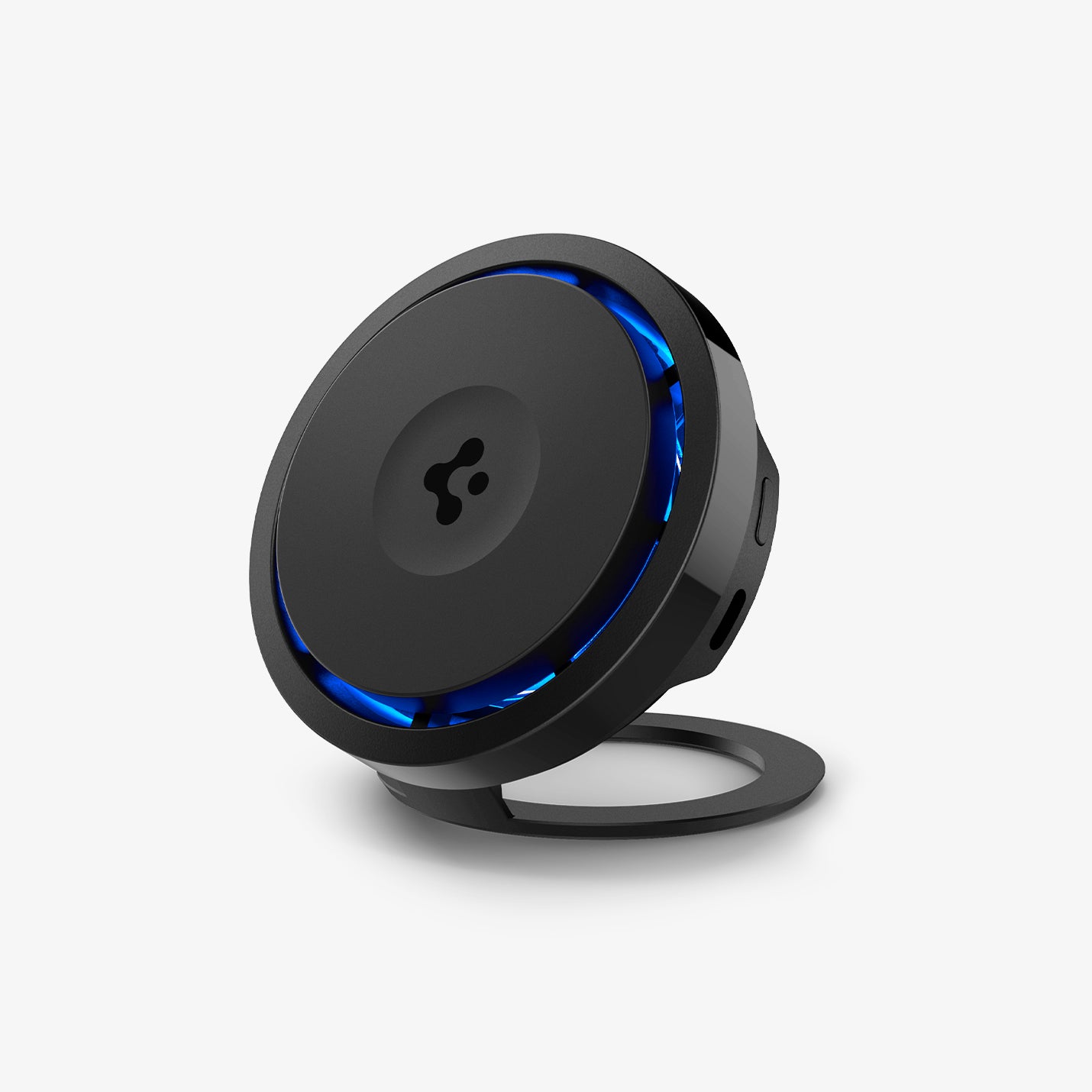 ACH07977 - OneTap Phone Kickstand S310WCK (MagFit) in Black showing the front, partial side and bottom