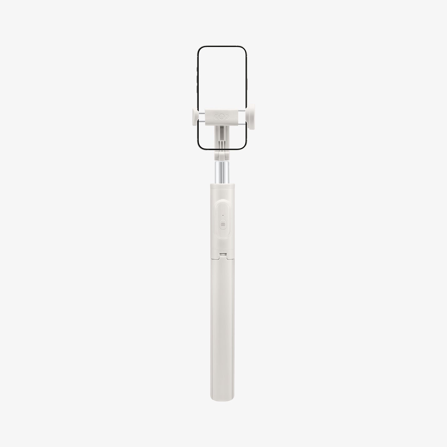 AMP09337 - Tripod Selfie Stick S541W in Dune Beige showing the back, attached to the tripod stick in portrait form