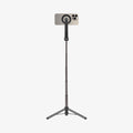 AMP07656 - Tripod Selfie Stick (Magfit) | S571W showing the front of the device, attached to a selfie stick, extended with a stand