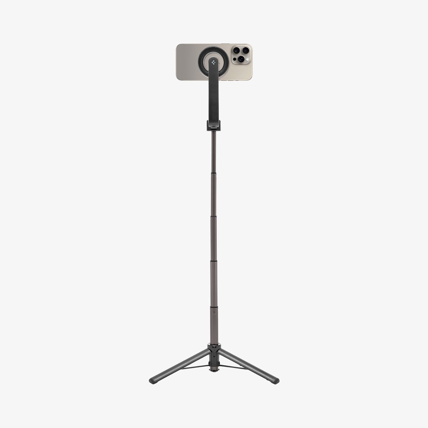 AMP07656 - Tripod Selfie Stick (Magfit) | S571W showing the front of the device, attached to a selfie stick, extended with a stand