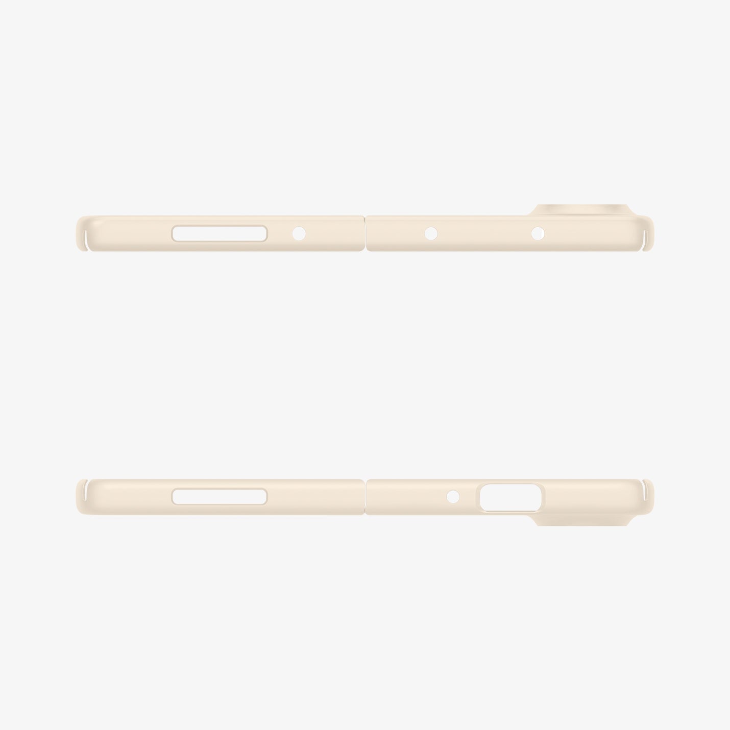 ACS05510 - Galaxy Z Fold 4 Case AirSkin in pearled ivory showing the top and bottom with precise cutouts