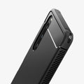 ACS06202 - Sony Xperia 10 V Case Rugged Armor in matte black showing the back, side and top zoomed in