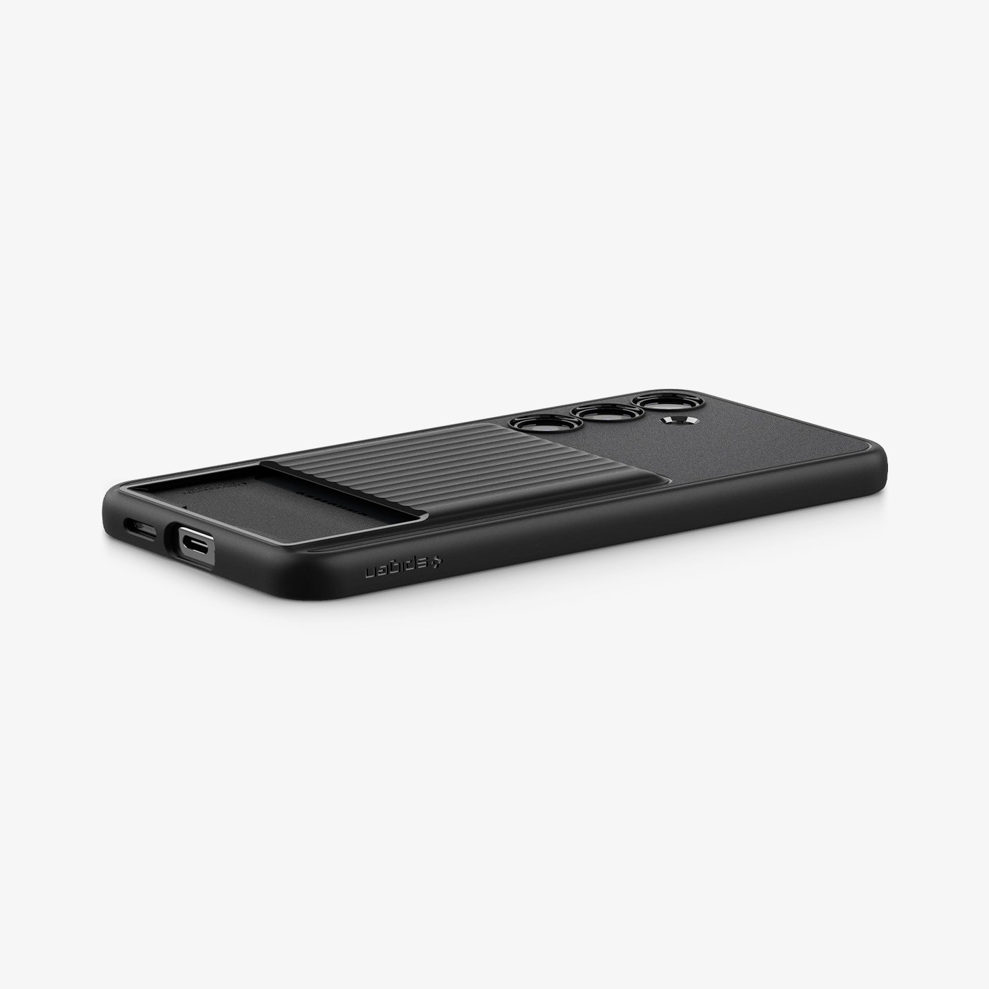 ACS07360 - Galaxy S24 Case Liquid Slot in Matte Black showing the back, partial side and bottom