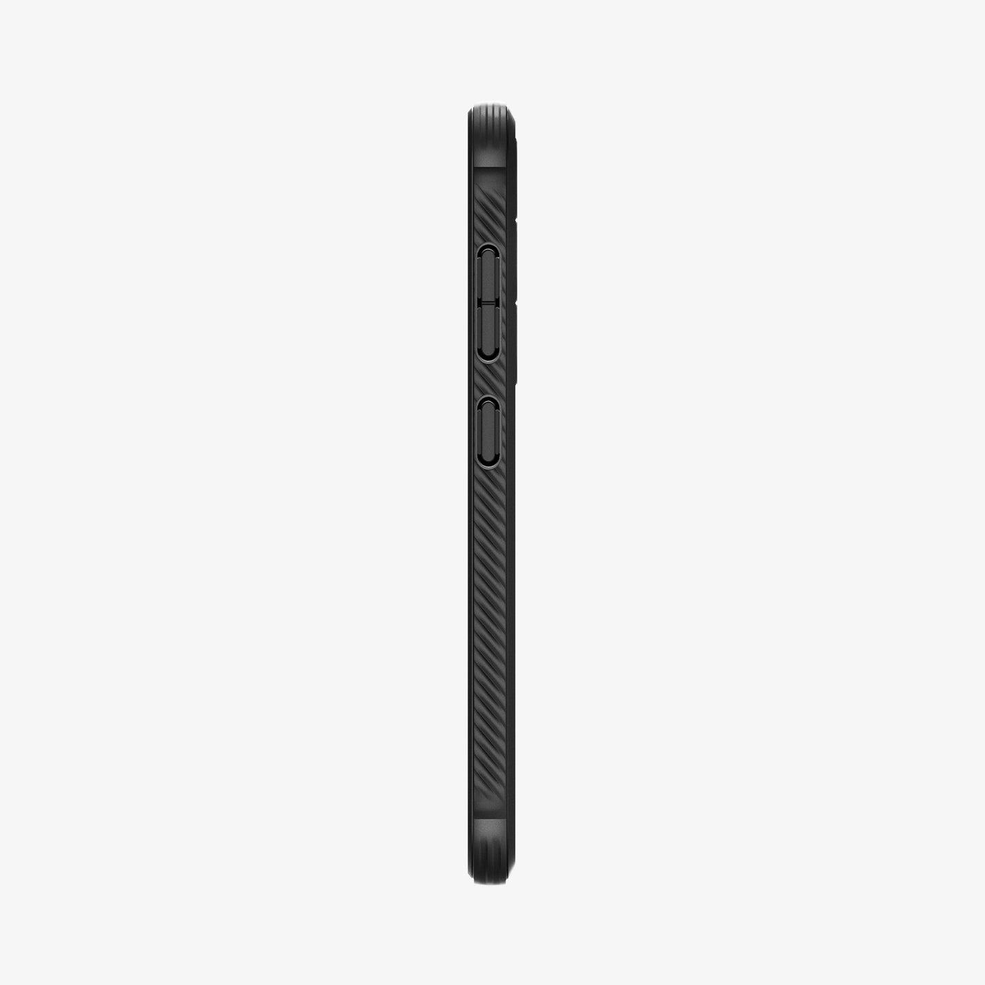 ACS07346 - Galaxy S24 Case Rugged Armor in Matte Black showing the side with side buttons