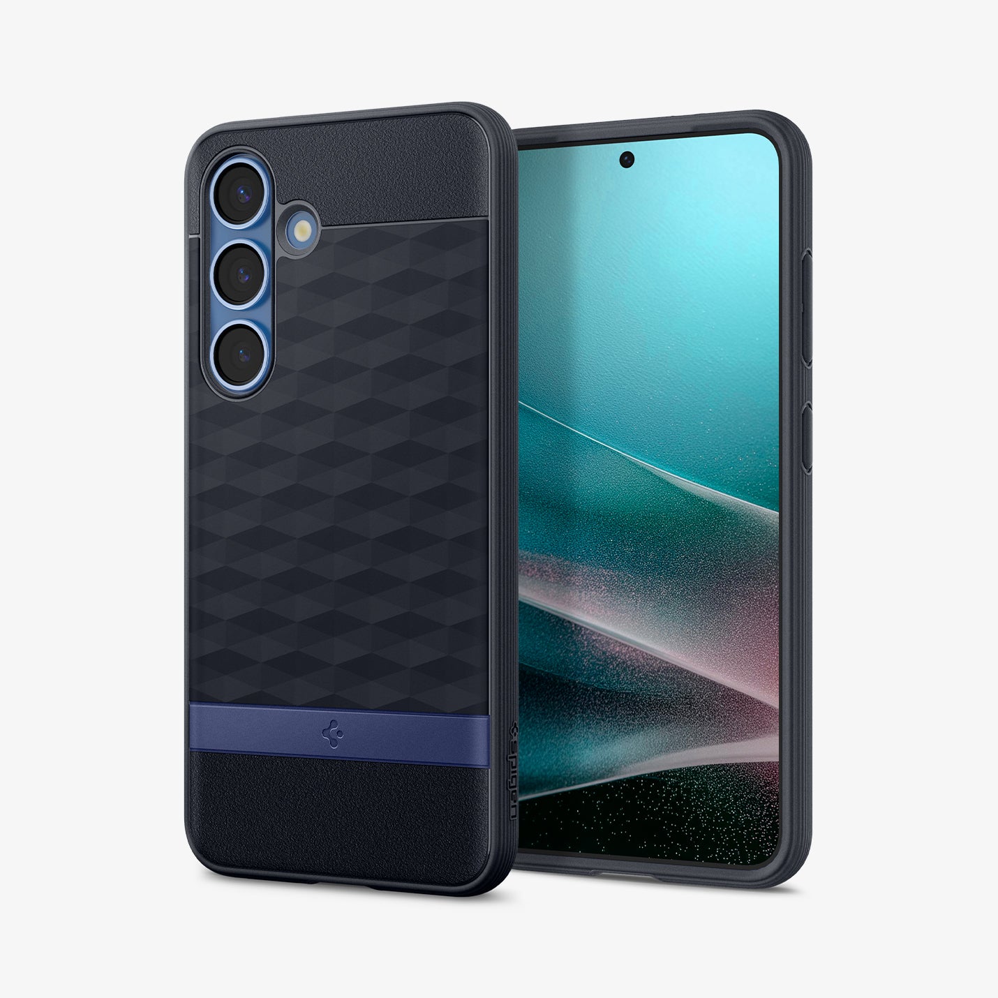 ACS09064 - Galaxy S25 Case Parallax (MagFit) in Navy Violet showing the back, partial front and sides