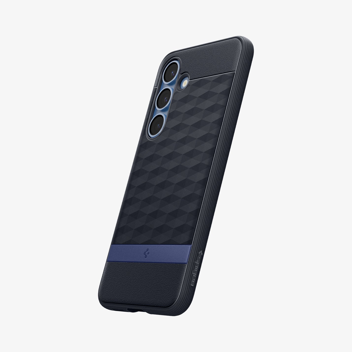 ACS09064 - Galaxy S25 Case Parallax (MagFit) in Navy Violet showing the back, partial side and bottom