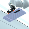 ACS09062 - Galaxy S25 Case Parallax (MagFit) in Purple-ish showing the back, partial top and side of the device with a robot on top of it