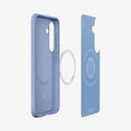 ACS09062 - Galaxy S25 Case Parallax (MagFit) in Purple-ish showing the inner layer hovering in front of a detached ring magnet and the case