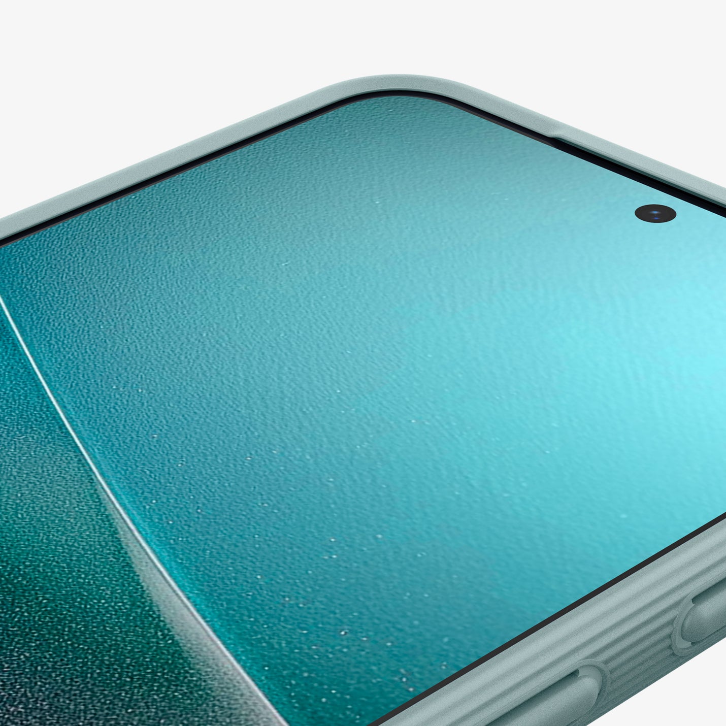 ACS09060 - Galaxy S25 Plus Case Parallax (MagFit) in Sage Green showing the partial front zoomed in