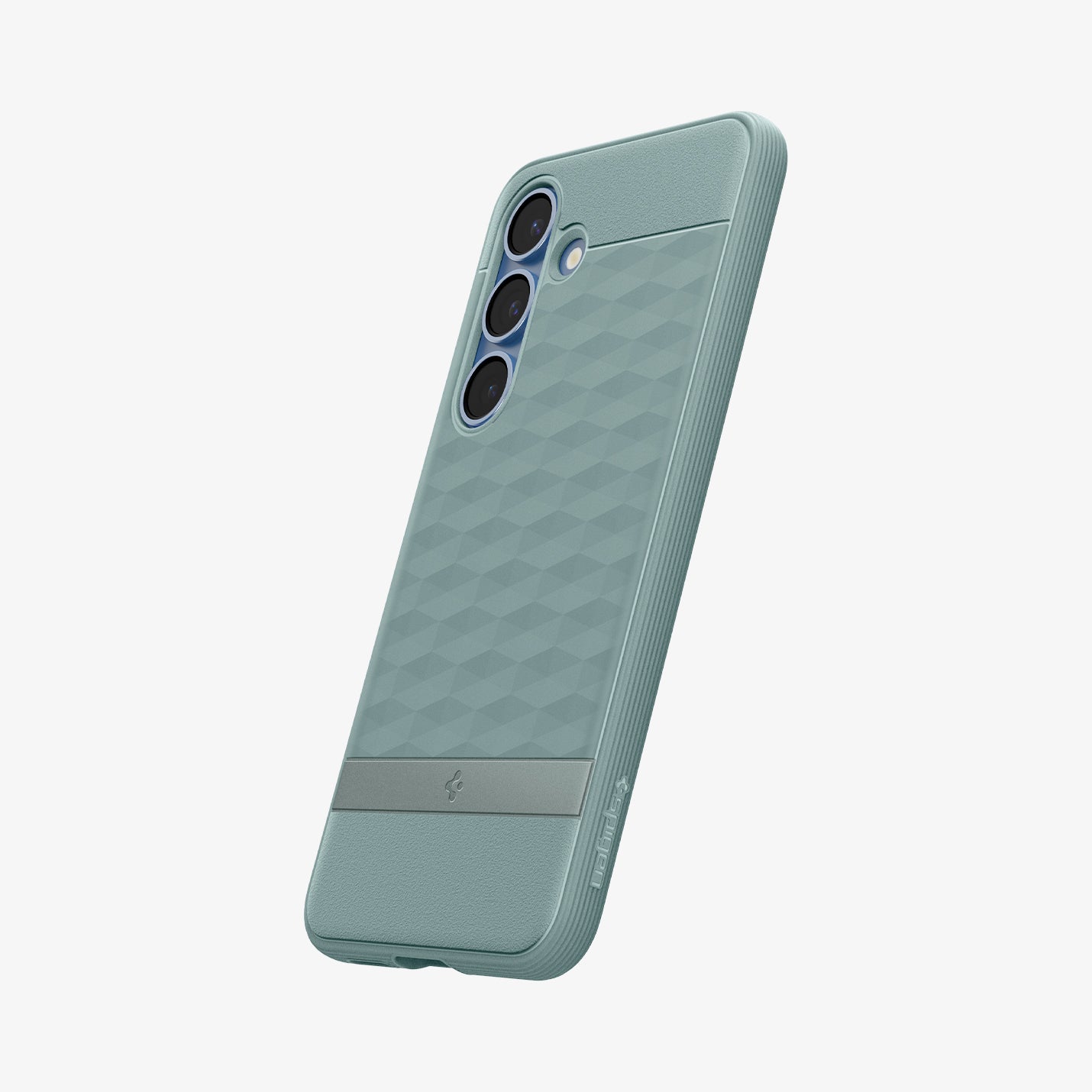 ACS09063 - Galaxy S25 Case Parallax (MagFit) in Sage Green showing the back, partial side and bottom