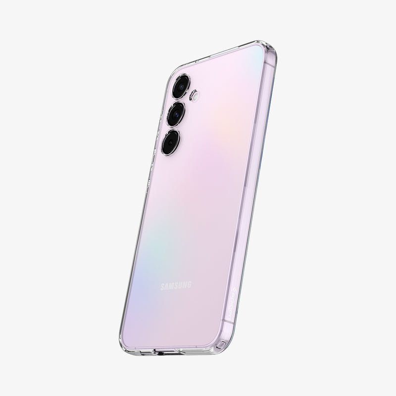 ACS07537 - Galaxy A55 5G Case Liquid Crystal in Crystal Clear showing the back, partial side and bottom