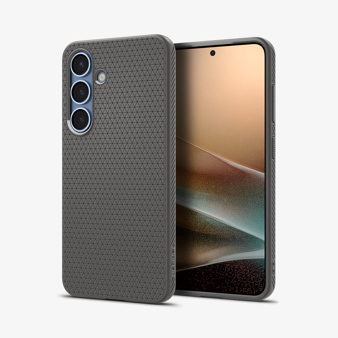 ACS08980 - Galaxy S25 Plus Case Liquid Air in Marble Gray showing the back, partial front and sides
