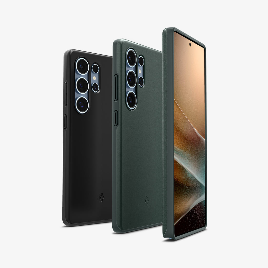 ACS08993 - Galaxy S25 Case Thin Fit (MagFit + Qi2 Ready) in Black showing the back