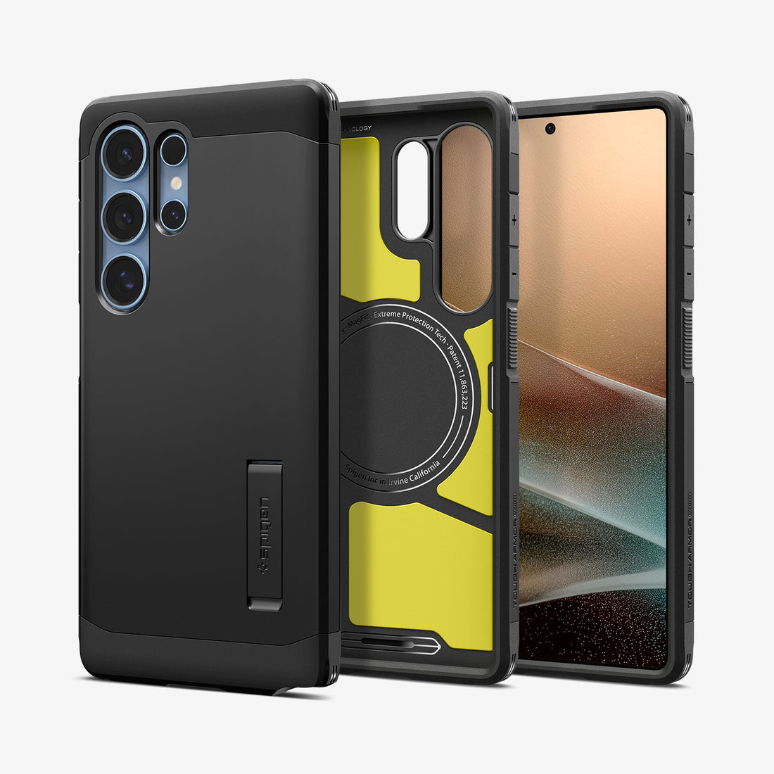 ACS08964 - Galaxy S25 Ultra Case Tough Armor AI (MagFit) in Black showing the back