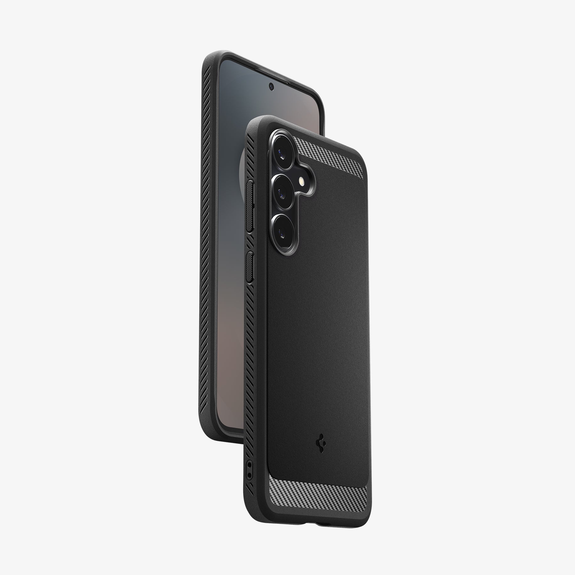 ACS10025 - Galaxy S25 FE Series Rugged Armor showing two phone and partial front and back
