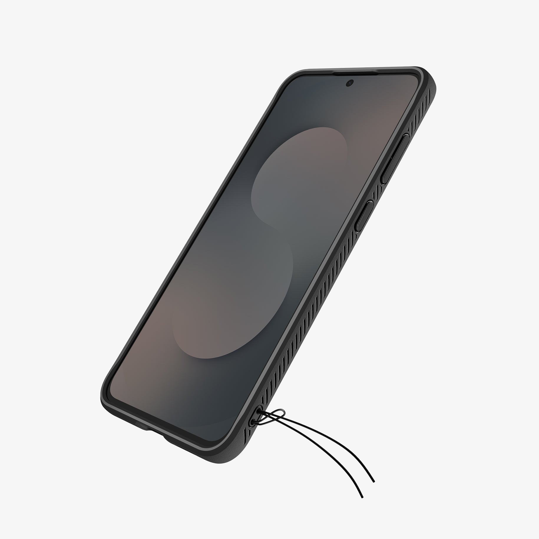 ACS10025 - Galaxy S25 FE Series Rugged Armor showing lanyard hole and string