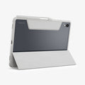 ACS10217 - Galaxy Tab S11 Case Air Skin Pro in Gray showing the back, partial bottom with cover folded into a kickstand