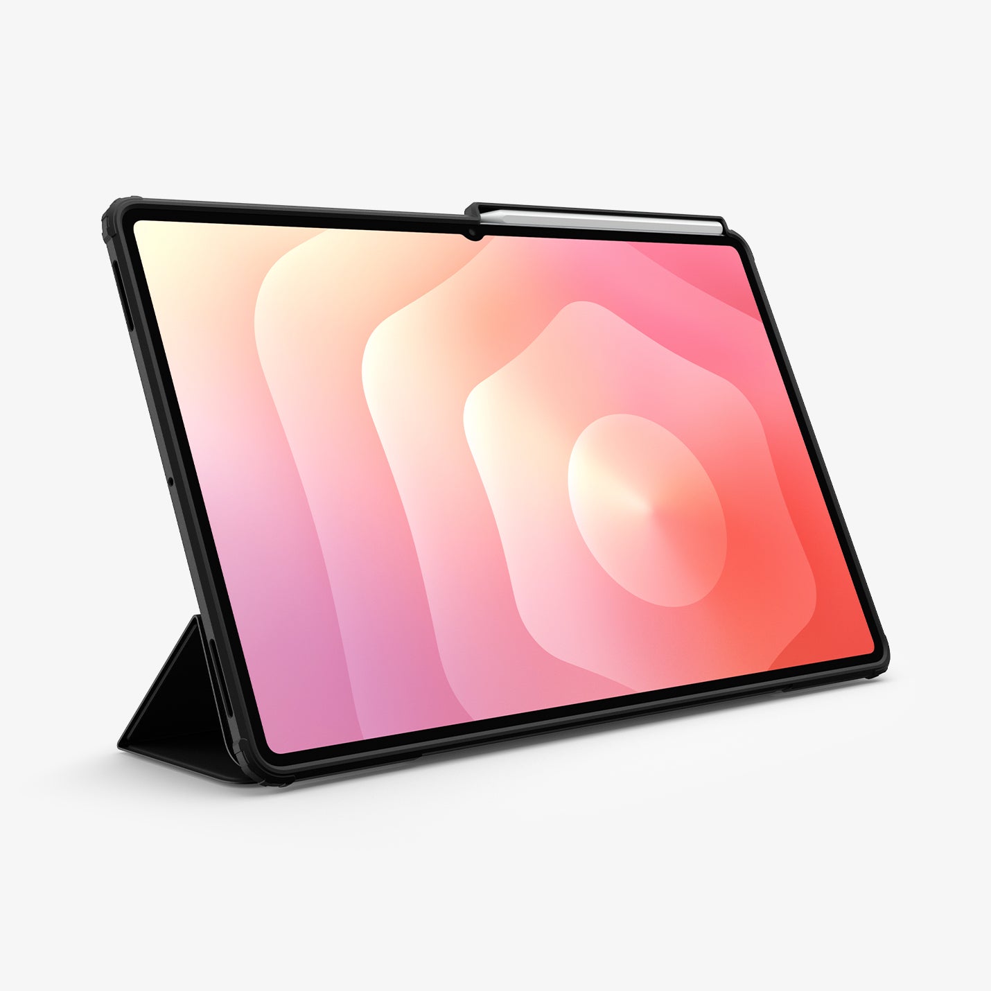 ACS10221 - Galaxy Tab S11 Ultra Case Air Skin Pro in Black showing the front of the device while the front cover serve as a kickstand