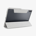 ACS10222 - Galaxy Tab S11 Ultra Case Air Skin Pro in Gray showing the 
back, partial bottom with cover folded into a kickstand
