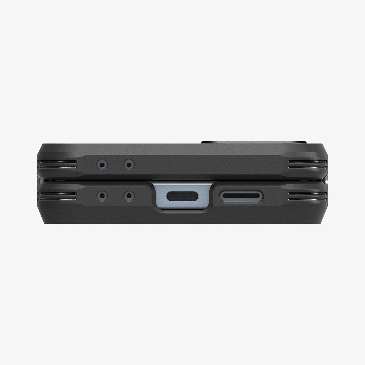 ACS09807 - Galaxy Z Flip 7 FE Series Tough Armor Pro (MagFit) in black showing bottom