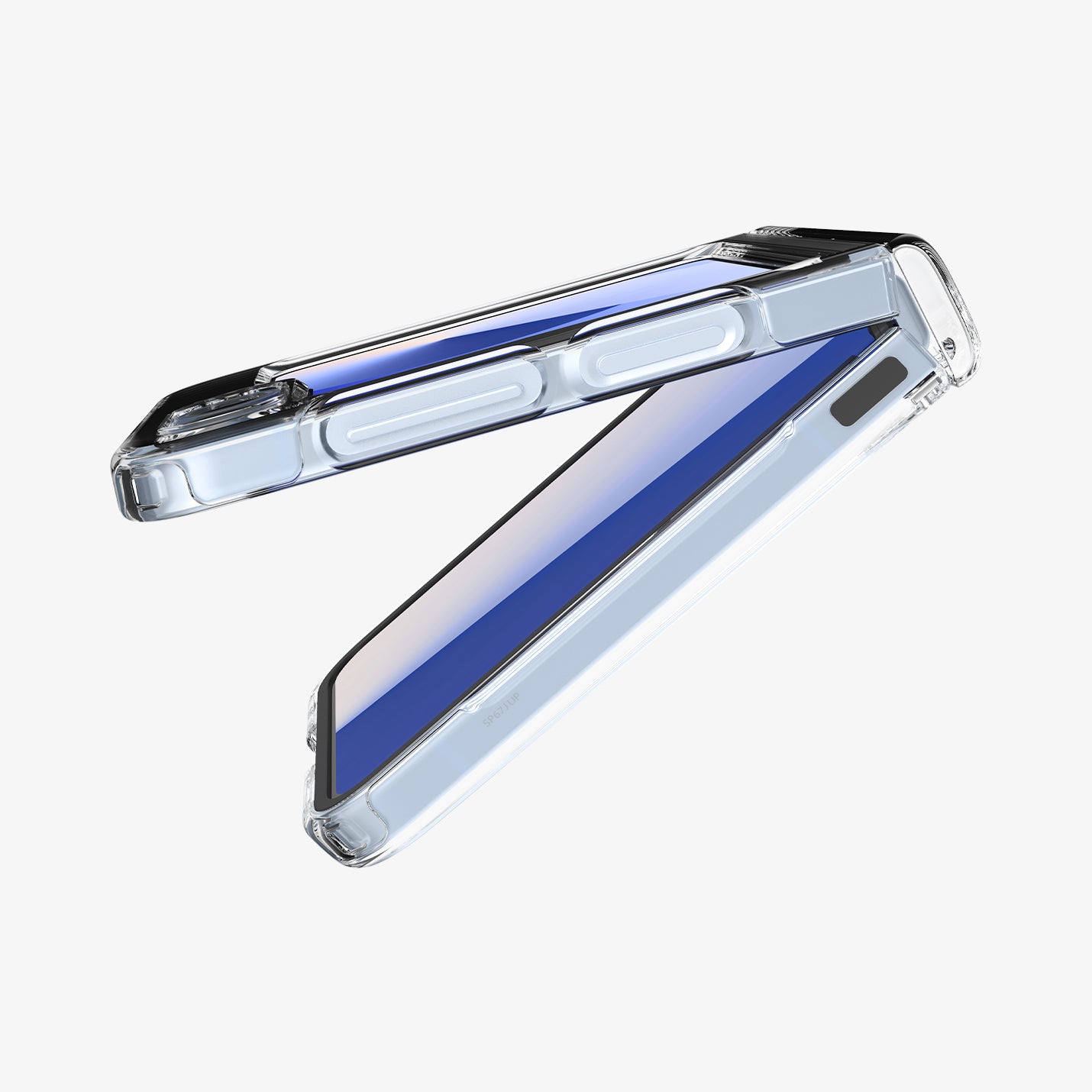 ACS09806 - Galaxy Z Flip 7 FE Series Ultra Hybrid Pro (MagFit) showing the side, partial front and back almost fully closed