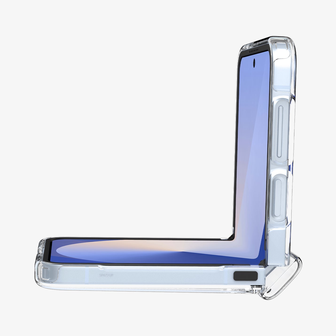 ACS09806 - Galaxy Z Flip 7 FE Series Ultra Hybrid Pro (MagFit) showing the side and partial front half folded
