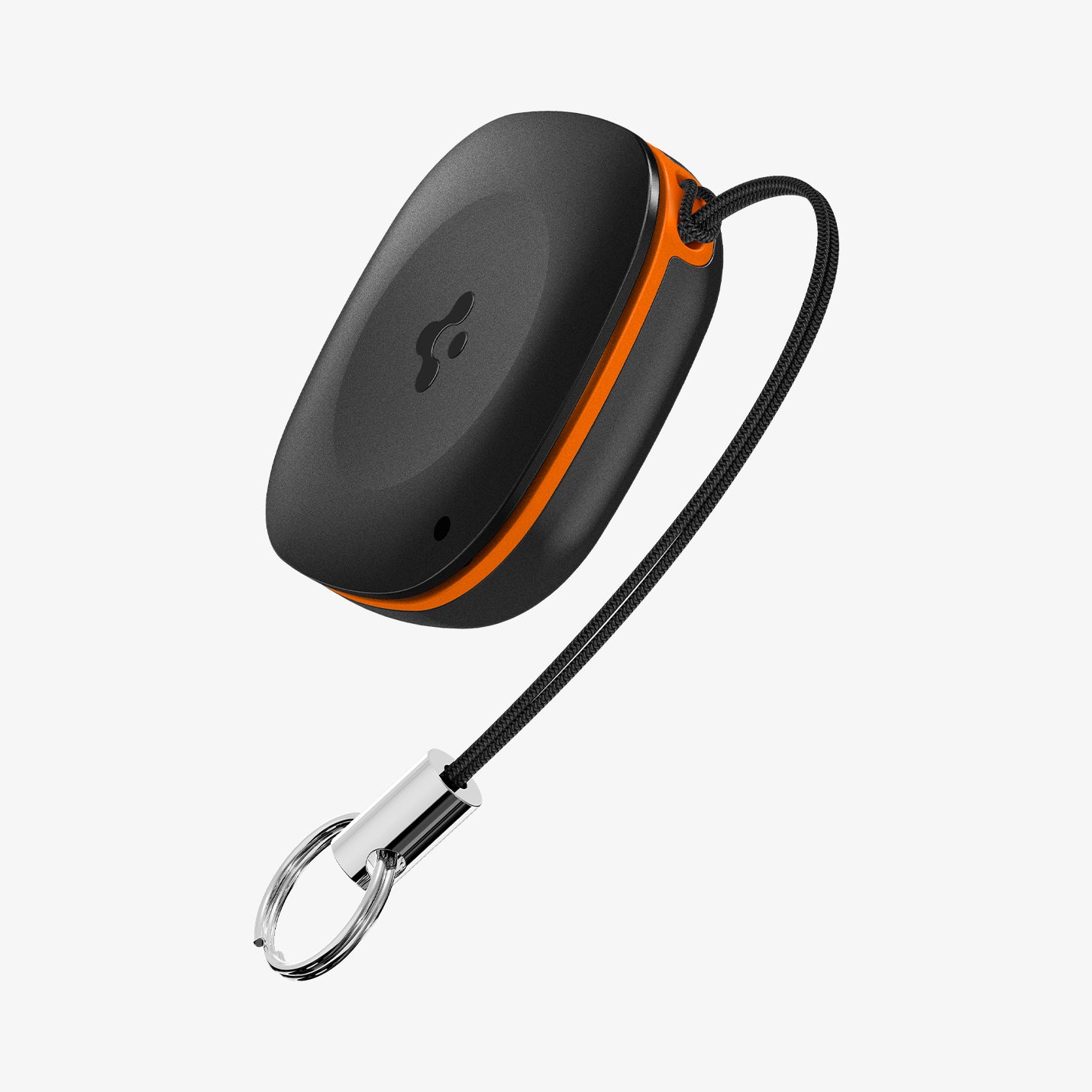 AHP08353 - Spigen TagMe Bluetooth Tracker 4-Pack in Black showing the front, partial side with strap