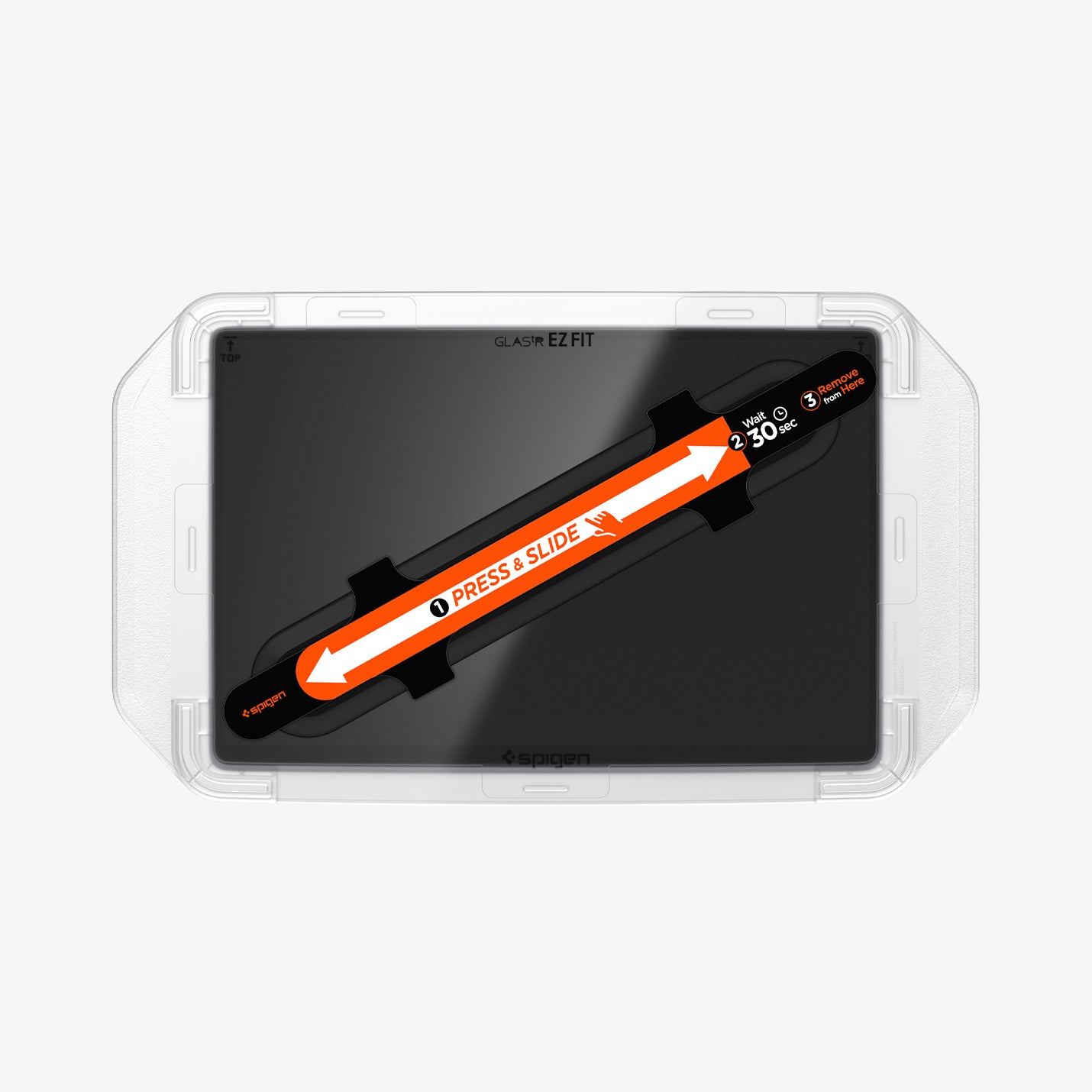 AGL07152 - Model 3 (2024-2025) Highland Screen Protector GLAS.tR EZ Fit | Anti-Glare Highland in Clear Matte showing the front screen protector attached to the device