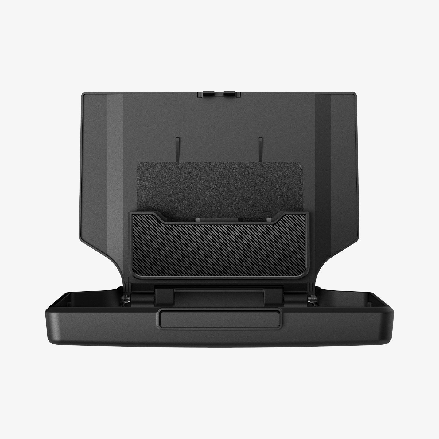 ACP07408 - Tesla Model Y 2025 Refresh & 3 Highland - Center Console Hidden Storage Box showing the top with storage box open