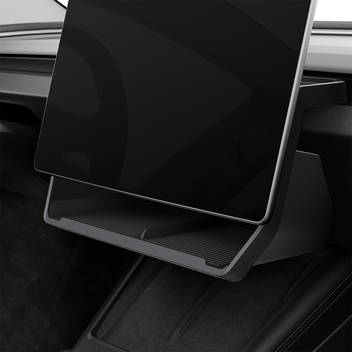 ACP08373 - Tesla Model 3 Highland Under Screen Organizer TO227H in Black showing the front