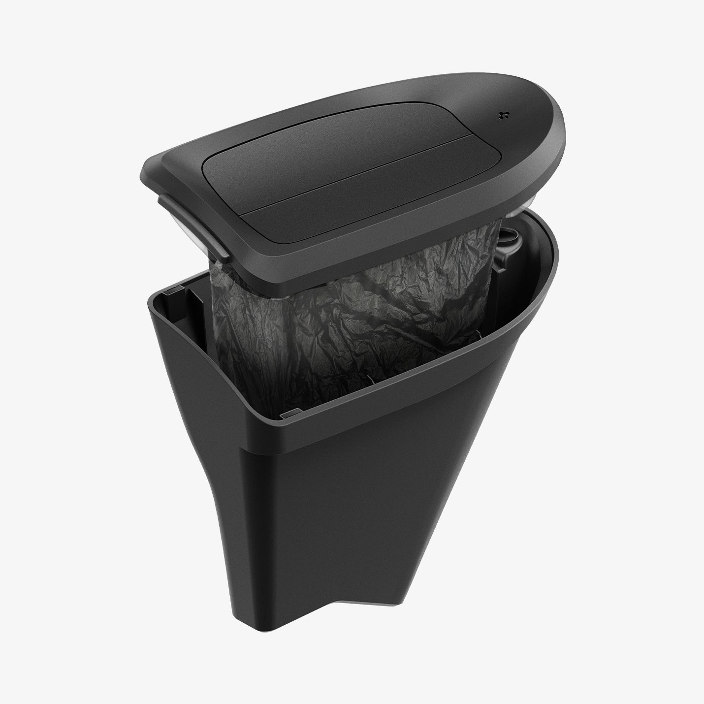 ACP09183 – Tesla Model Y Car Trash Bin in black showing the inside