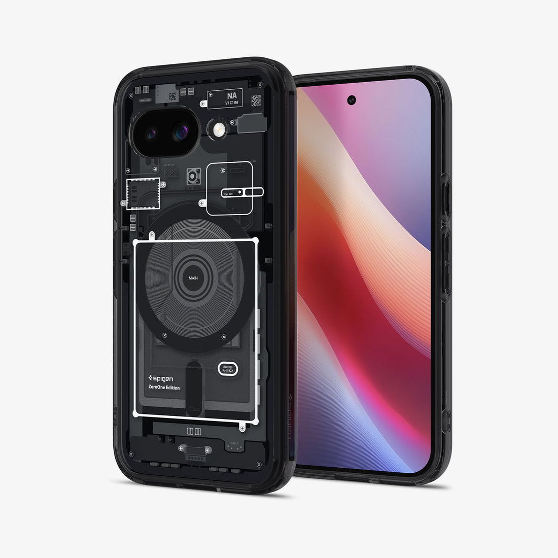 ACS09044 - Pixel 9a Case Ultra Hybrid Zero One showing the back