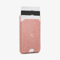 AFA07424 - MagSafe Card Holder Urban Fit (MagFit) in Rose Gold showing the front and partial side with 3 cards inserted