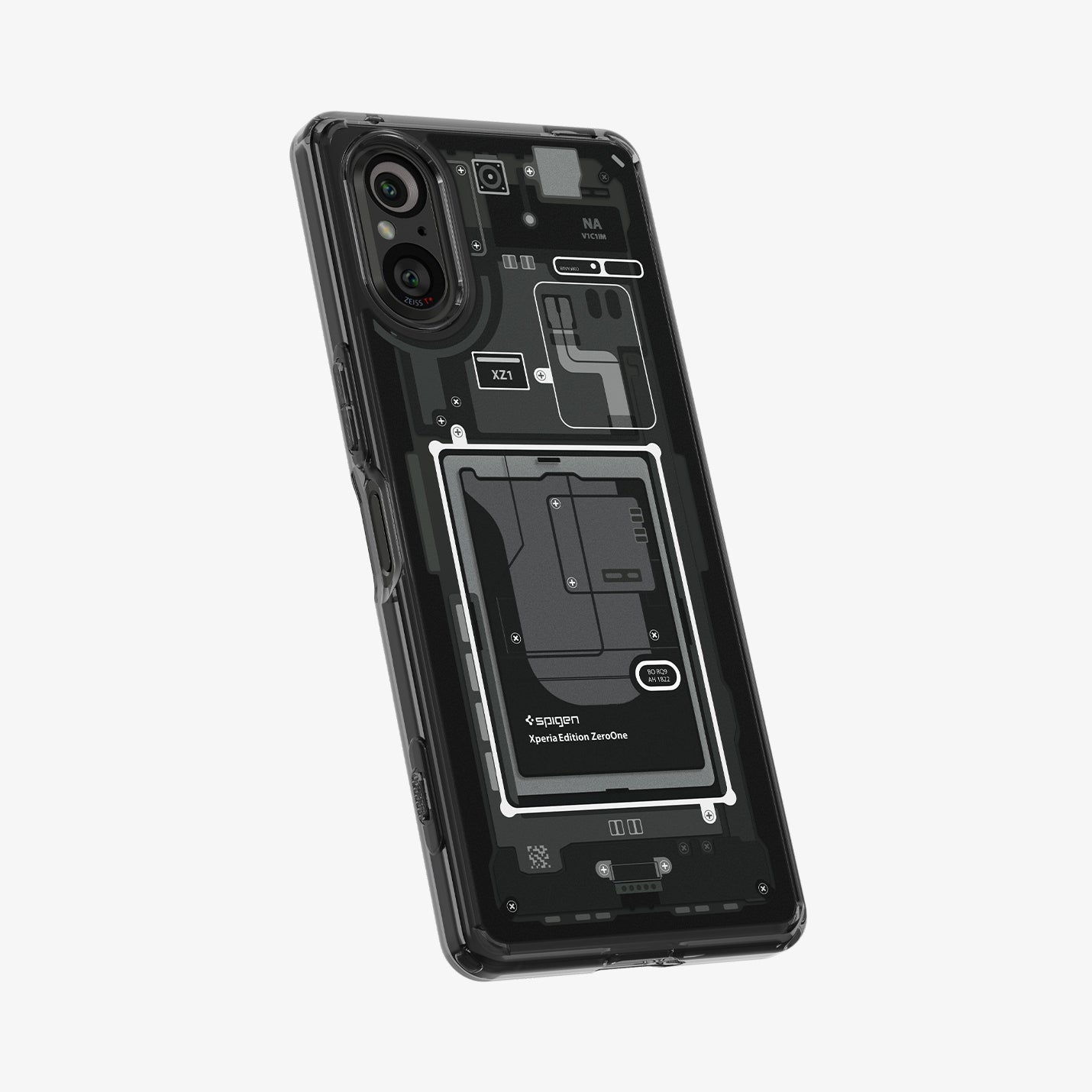 ACS06358 - Sony Xperia 5 V Case Ultra Hybrid Zero One showing the front and partial side