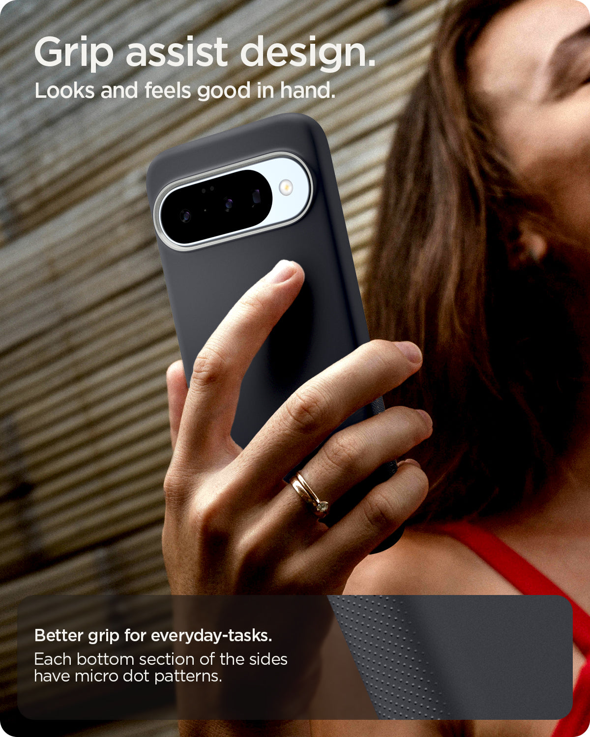 ACS09713 - Pixel 10 Pixel 10 Pro Case Nano Pop (MagFit) in Black Sesame showing the perfect attraction. Pair it up with essential MagFit accessories. Optimized magnets. Stronger hold to support MagFit accessories.