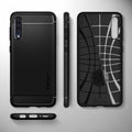 611CS26199 - Galaxy A50 Case Rugged Armor in Matte Black showing the back, inner, side and bottom
