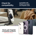 ACH07976 - OneTap Phone Stand S310WC (MagFit) in Black showing the compatibility, only compatible with iPhone 12 or newer and MagSafe cases, works with MagSafe compatible products