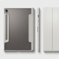ACS09533 - Galaxy Tab S10 FE Case Ultra Hybrid Pro in Gray showing the back, side and partial front