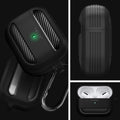 ASD00540 - Apple AirPods Pro Case Rugged Armor in matte black showing the different angles