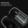 ASD00540 - Apple AirPods Pro Case Rugged Armor in matte black showing the adhesive tape. Pre-applied tape firmly grips the top