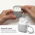 074CS27031 - Apple AirPods 1 / 2 Case Urban Fit in gray showing cover to cover. Protect it from drops and surface scratches