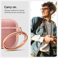 ACS08649 - AirPods 4 Pro / AirPods 4 Case Urban Fit in Rose Gold showing the strong carabiner to keep Airpods secure on-the-go