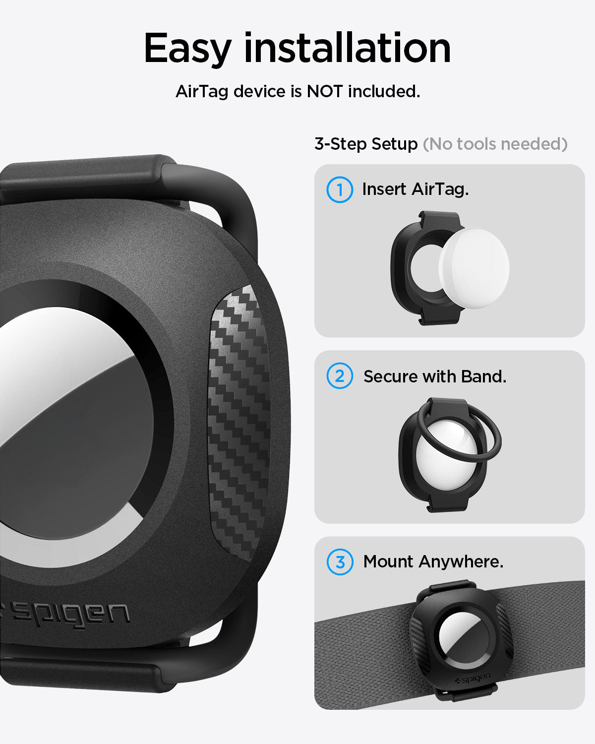 AHP09659 - AirTag Series Tag Armor 2 easy installation. Air tag device is not included
