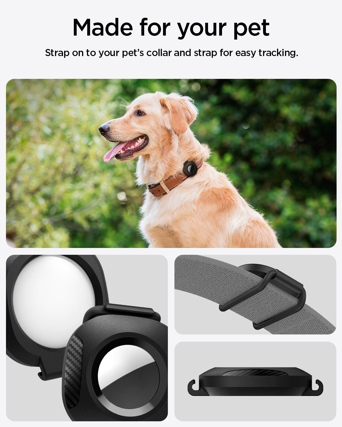 AHP09659 - AirTag Series Tag Armor 2 made for your pet. strap on to your pet's collar and strap for east tracking
